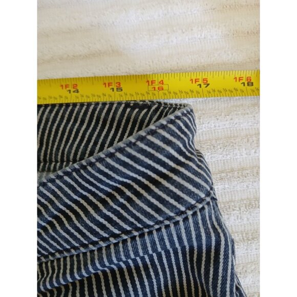 CABI JEANS Navy + White Johnny Railroad Striped Crop Length Women's Jeans 12 - Picture 15 of 16